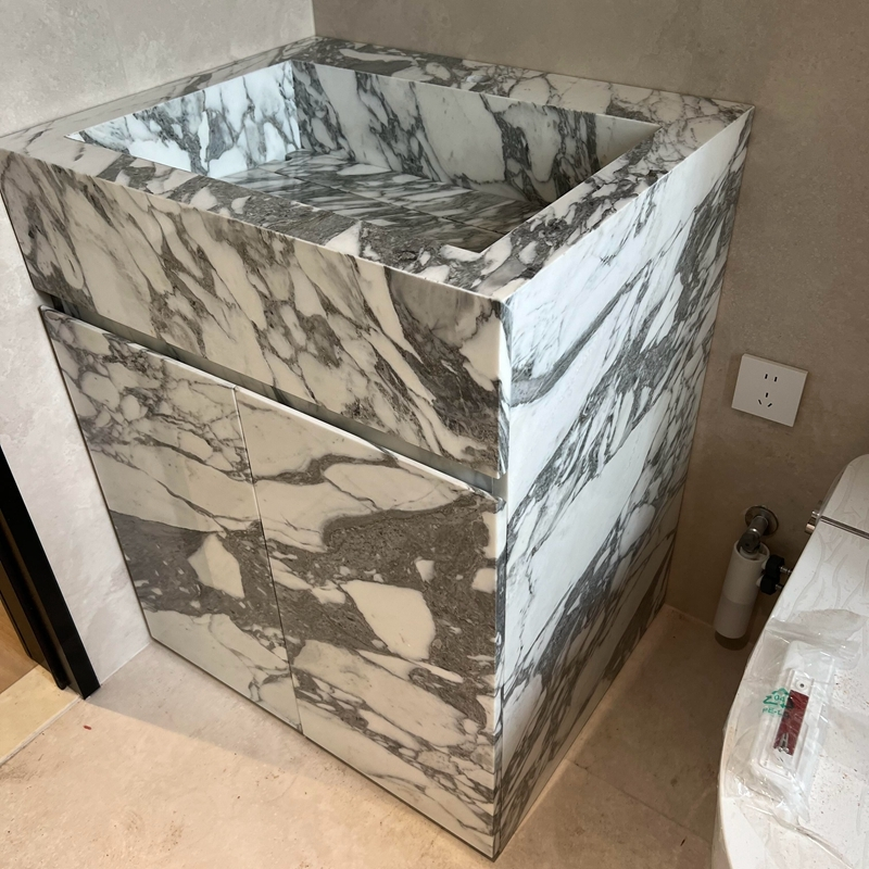 BVA001 Elegant Luxury Marble Vanity Modern Bathroom Centerpiece 1