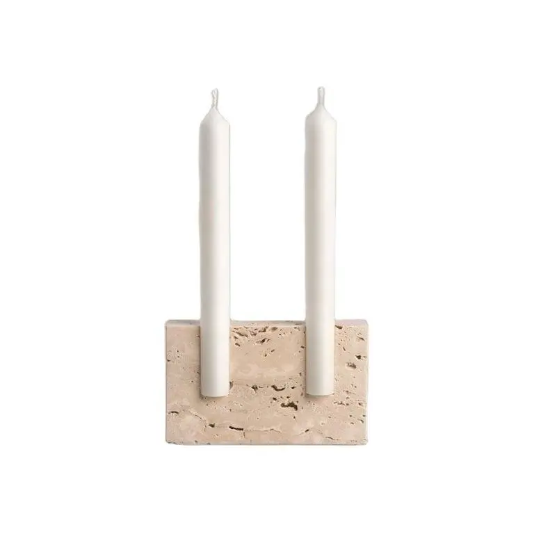 FAC008 Contemporary Marble Candle Holder – Sleek Design for Stylish Homes 1