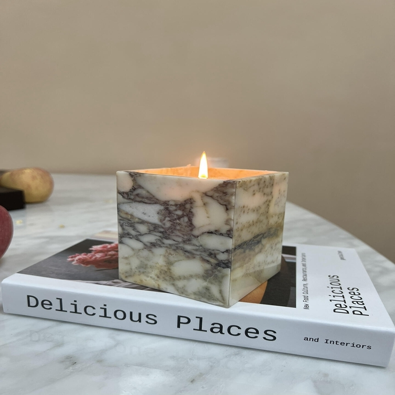 FAC003 Premium Natural Marble Candle Holder – Timeless Luxury Accent 1