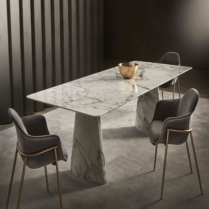 FDT005 Modern Arabescato Vagli Marble Rectangular Dining Table 1