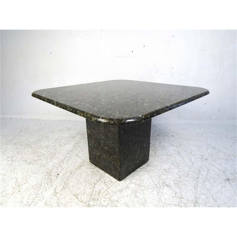 FDT012 Modern Black Granite Square Dining Table 1