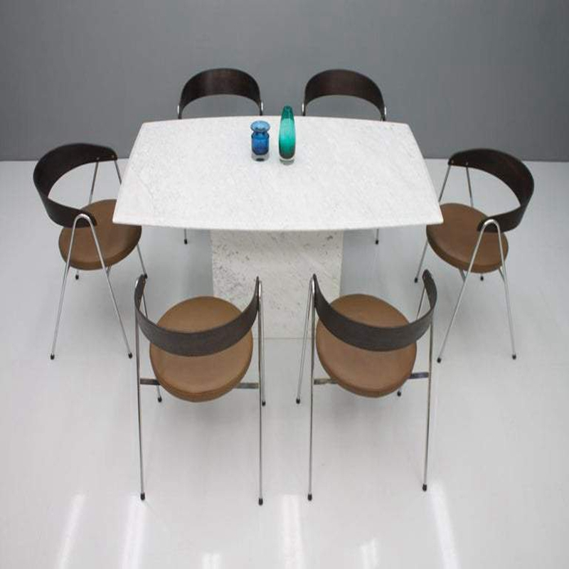 FDT013 Modern Rectangular Carrara White Marble Dining Table 1