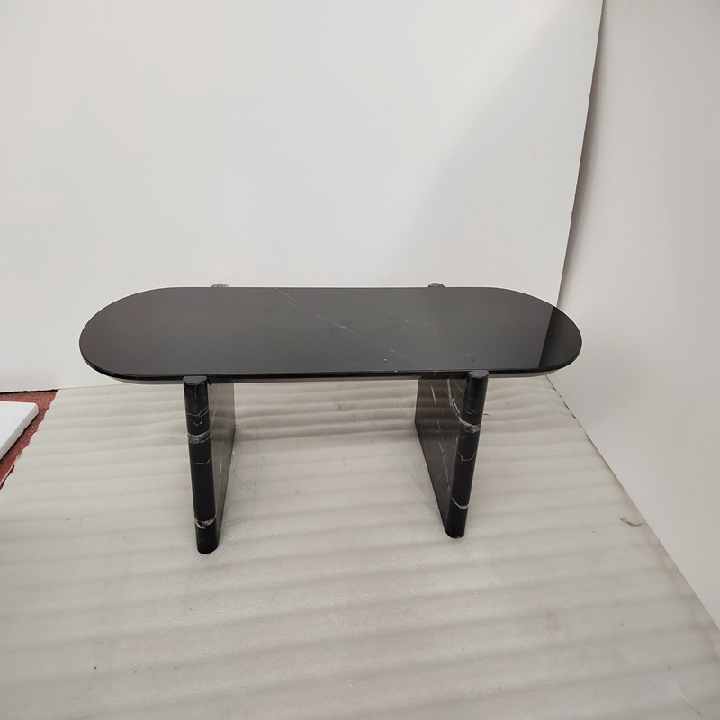 FDT015 Modern Nero Marquina Marble Oval Dining Table 1