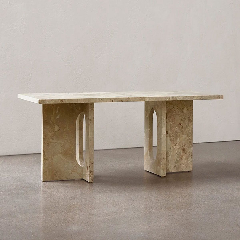 FDT020 Rectangular Kunis Breccia Marble Long Dining Table 1