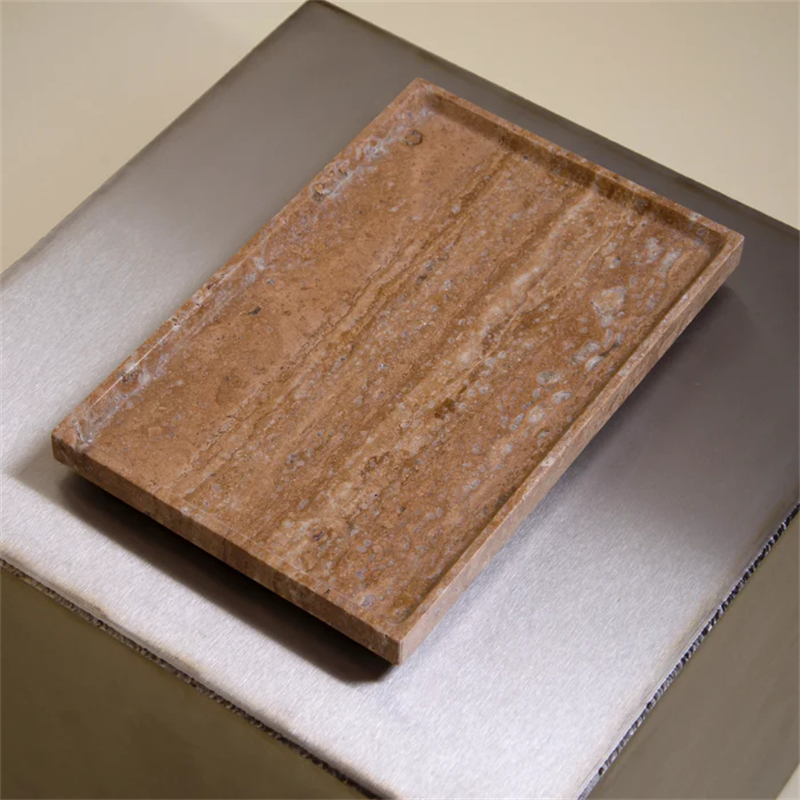 FTR005 Marble Stone Noce Travertine Food Fruit Tray 1