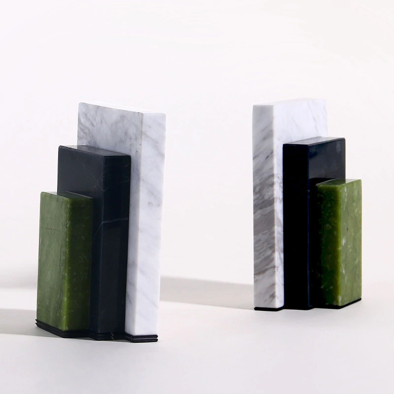 FBO008 Modern Heavy Stone Bookend – Sleek Marble Accent with Proven Popularity 1