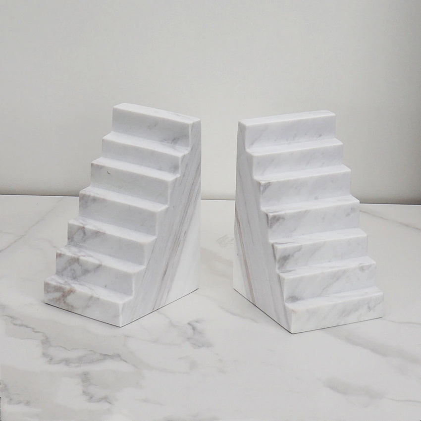 FBO010 Timeless Marble Bookend – Elegant Stone Accent for Libraries and Offices 1