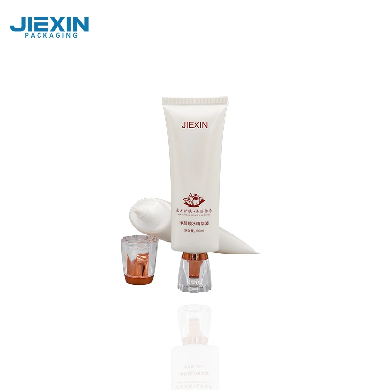 50ml Essence tube with Transparent Acrylic flower screw cap 1