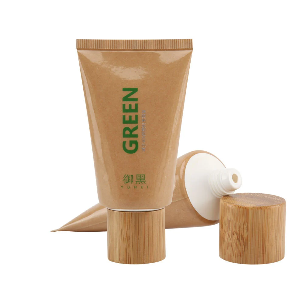 D38 Kraft paper Tube For Facial Cleanser with bamboo cap 1