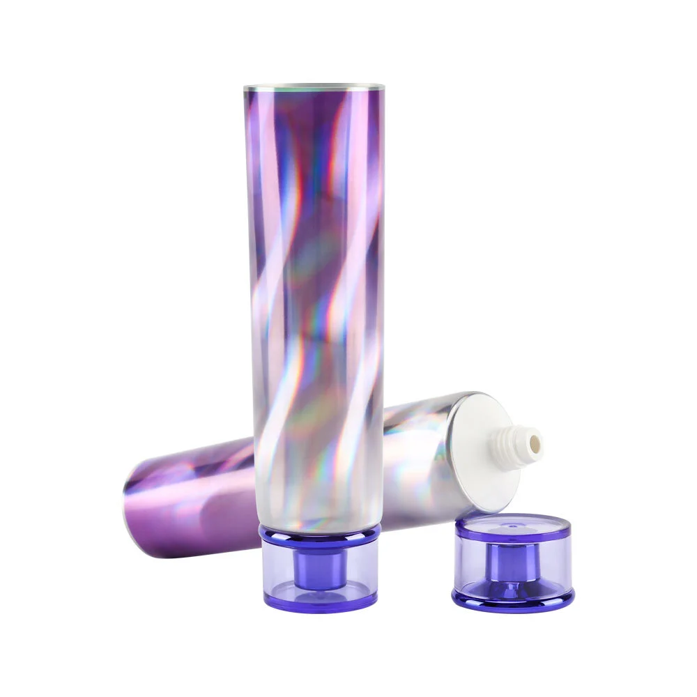 Tubo cosmético de alto brillo de 40 mm con tapón de rosca acrílico 1