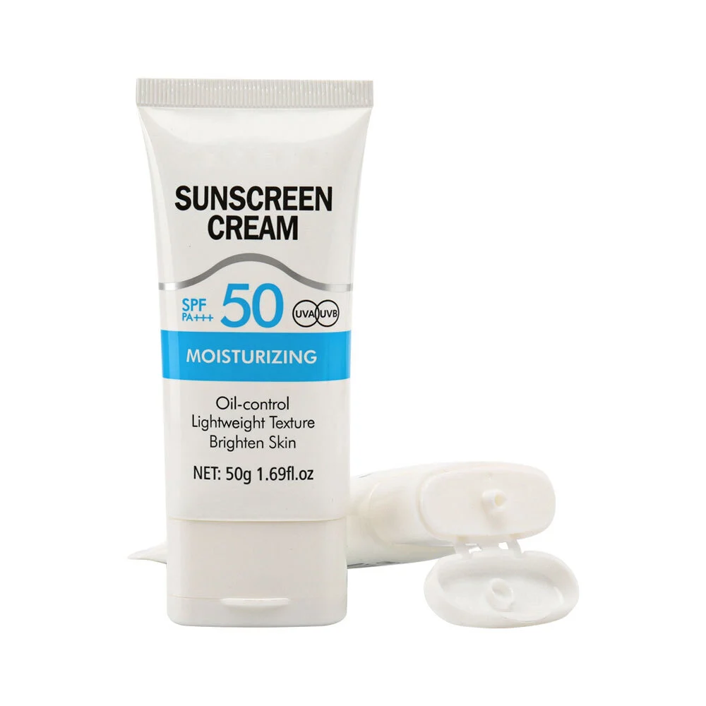 أنبوب بيضاوي الشكل لواقي الشمس سعة 50 مل مع غطاء قلاب 1