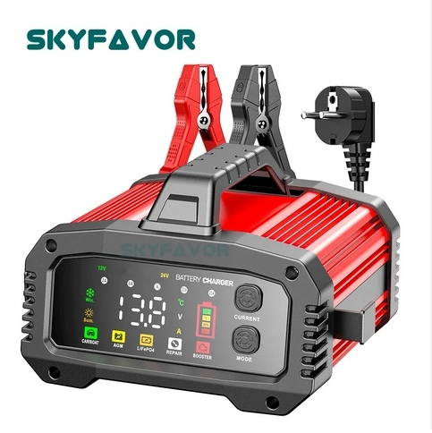 Universal lead acid lifepo4 battery charger 12v 24v fast 2A 8A 20A 25A adjustable car battery charger for car truck motorcycle 1