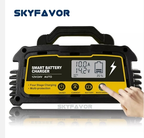 Pengisi Daya Desulfator Baterai Asam Timbal 12V 6A 8A 10A 24V 6A Pengisi Daya Tetes Perbaikan Pulsa Pintar Otomotif untuk Baterai 12V 24V 1