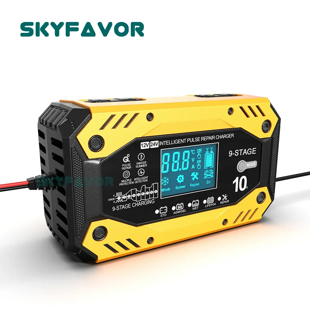 Ładowarka kwasowo-ołowiowa lifepo4 12 V 50ah 12 V 24 V 10A wielofunkcyjna uniwersalna ładowarka LFP AGM GEL ARM naprawa impulsów 1