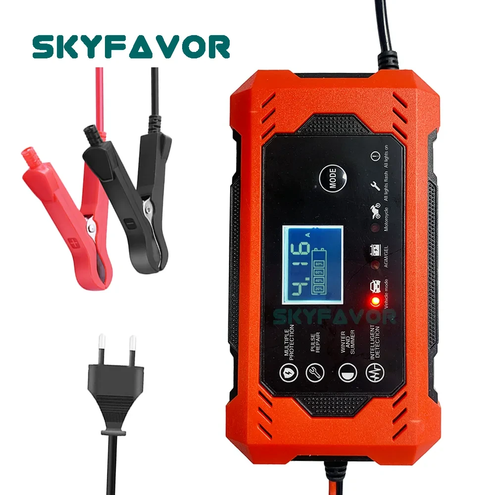 Ładowarka samochodowa Mini 12V 12V 6A automatyczne ładowanie podtrzymujące żel agm amr sucha, mokra ładowarka do akumulatora kwasowo-ołowiowego z naprawą impulsową 1