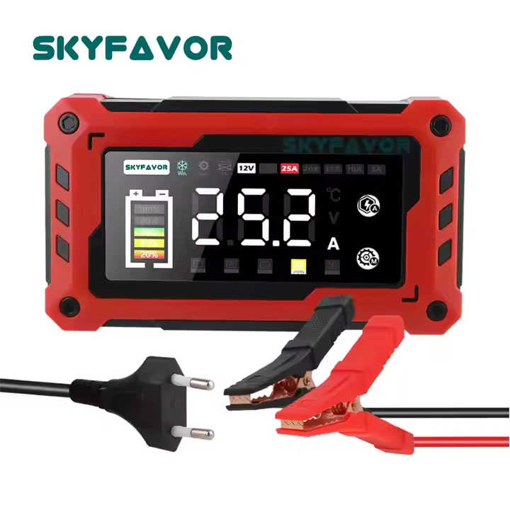 Universele AGM GEL lifepo4 acculader 12V 24V 5A 10A 15A 20A 25A Verstelbare stroom automatische BOOSTER auto acculader 1