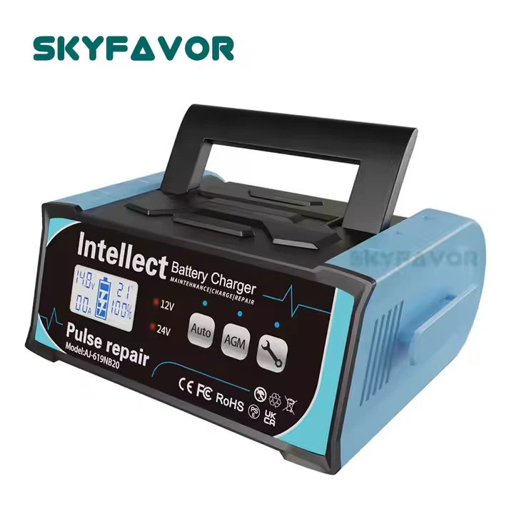Cargador de batería Universal para coche y camión de alta resistencia, 12V, 24V, automático, inteligente, rápido, 12v, 24v, cargador de batería de plomo y ácido con reparación de pulso 1