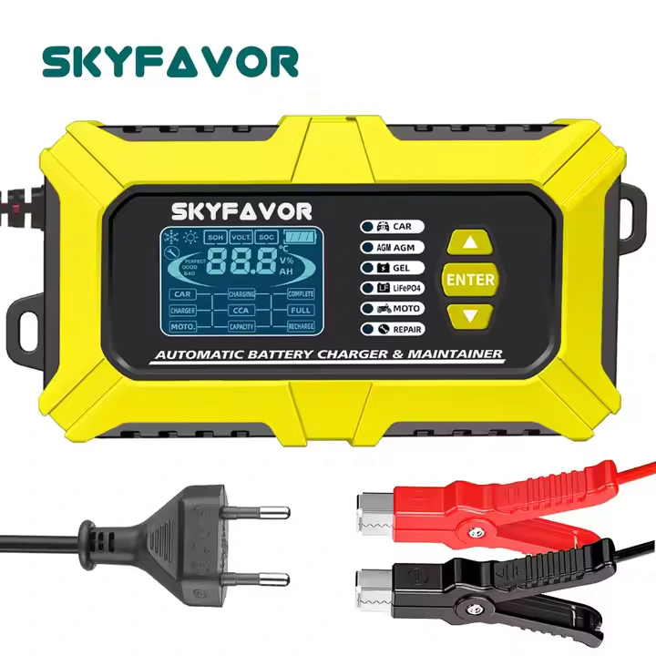 Neues Produkt 12V Autobatterie-Ladegerät 12V 6A Multifunktions-Impulsreparatur automatischer intelligenter 12-Volt-Blei-Säure-Batterieanalysator-Tester 1