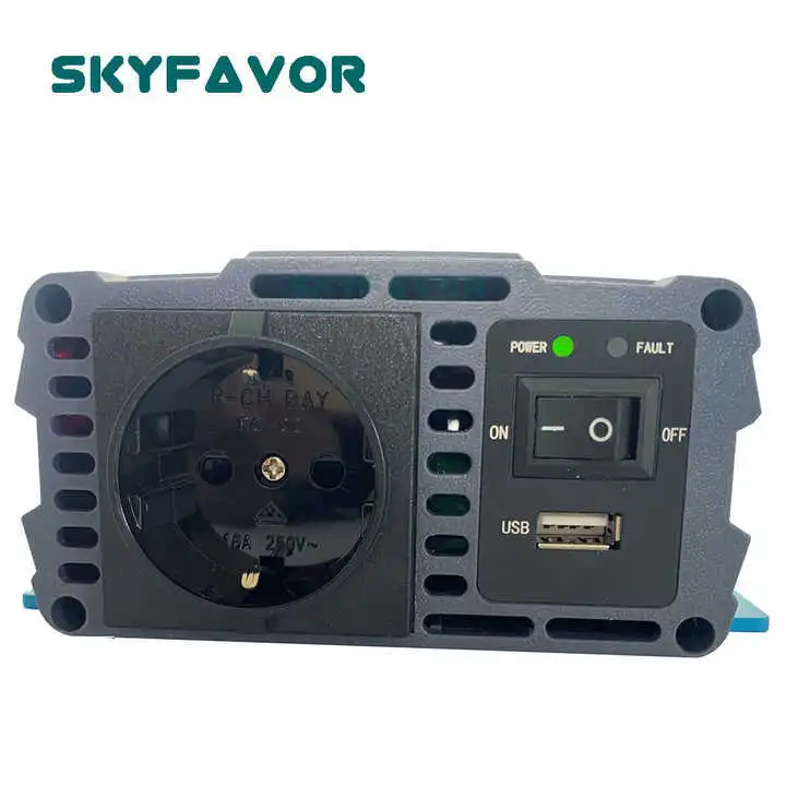 Fabrikpreis 300W Wechselrichter Wandler 12V 24V 48V DC zu AC 110V 230V reiner Sinuswellen-Wechselrichter mit USB-Ladegerät 1