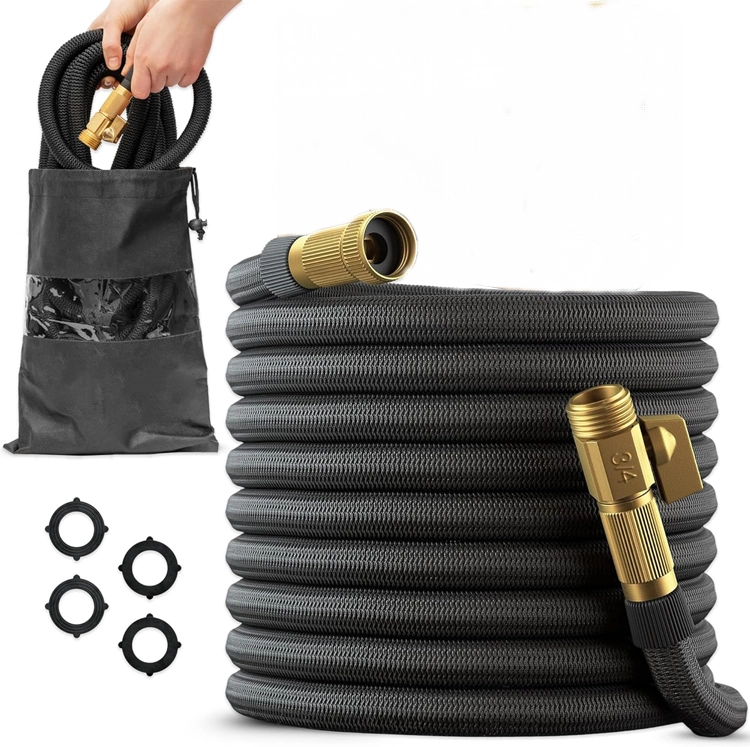 Lightweight Leak-Proof Heavy Duty Flexible Garden Hose Pipe with Reinforced TPE Core 3/4 Solid Brass Fitting Water Garden Hose 1