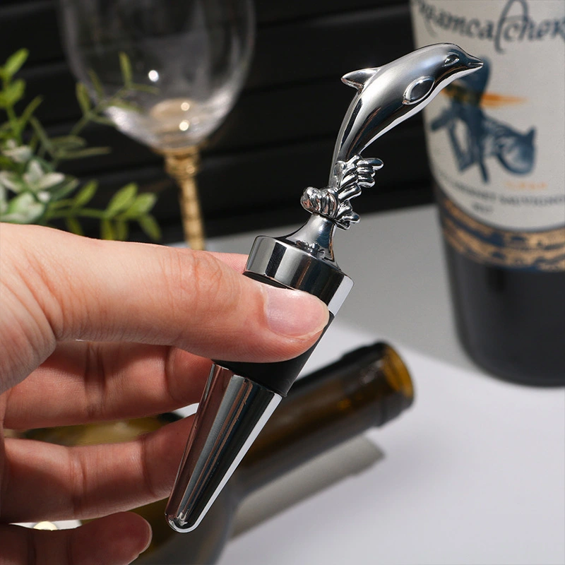 Metal bottle plug dolphin three-dimensional shape ZZ12614 1