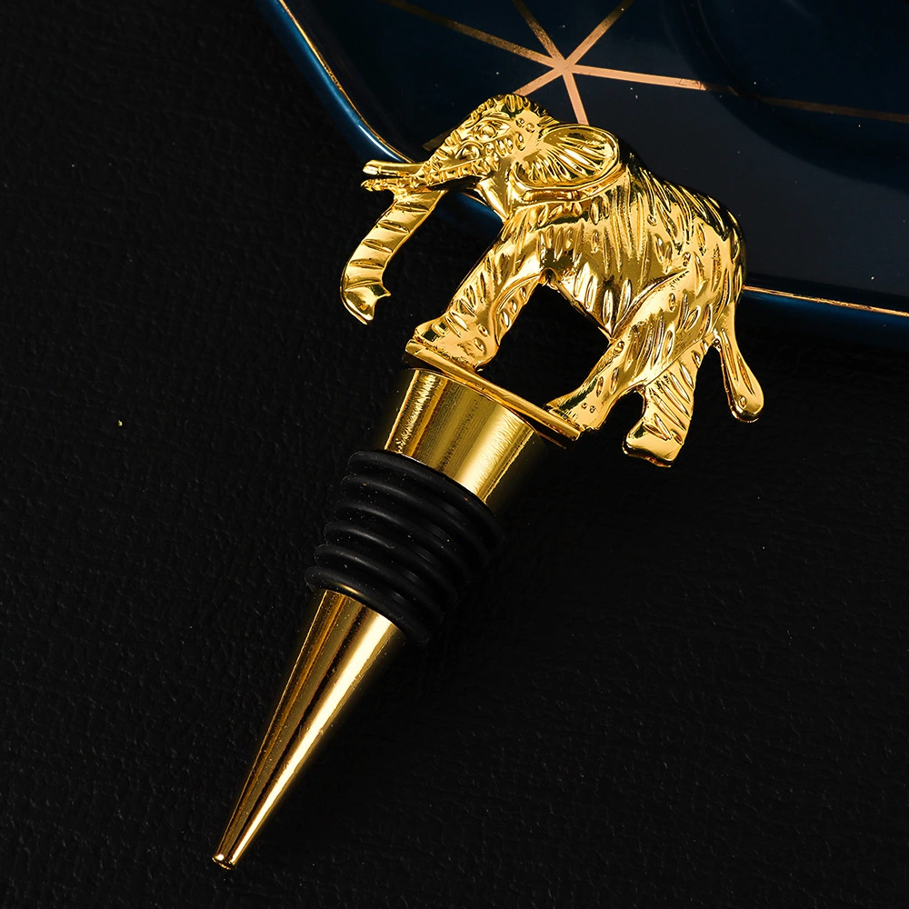 Decoração criativa de rolha de garrafa de vinho de elefante de liga de zinco ZZ12616 1