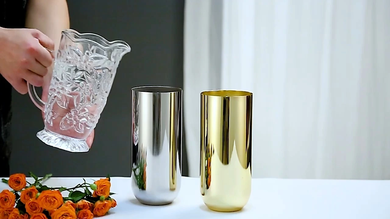 Jarrón hidropónico de acero inoxidable para guardar flores frescas. 1