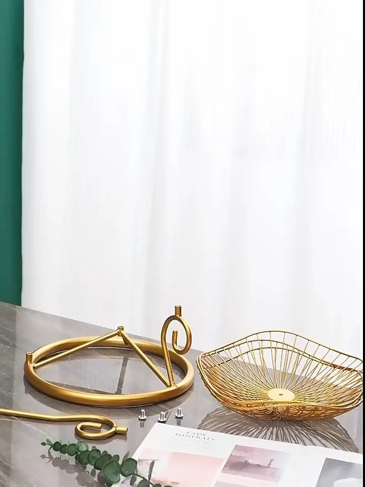 Cesta de frutas de metal de três camadas que economiza espaço: organize e exiba frutas frescas com eficiência! 1