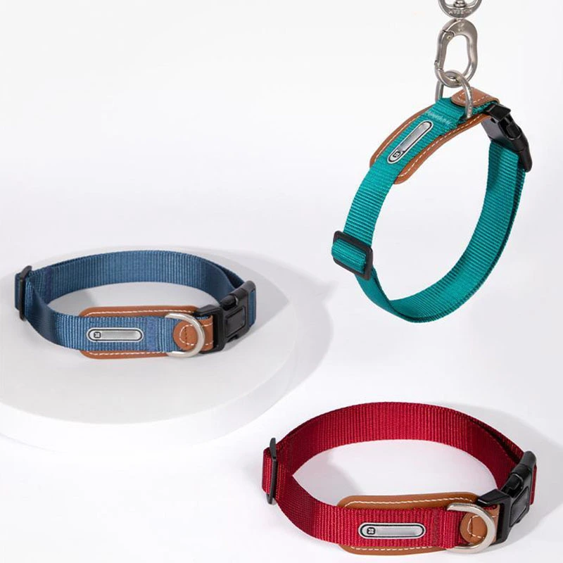 OEM Pet Products Bobo Series Dog Collar Lead Rope Leather Dog Collar And Leash Set For Small Medium Large Dog 1