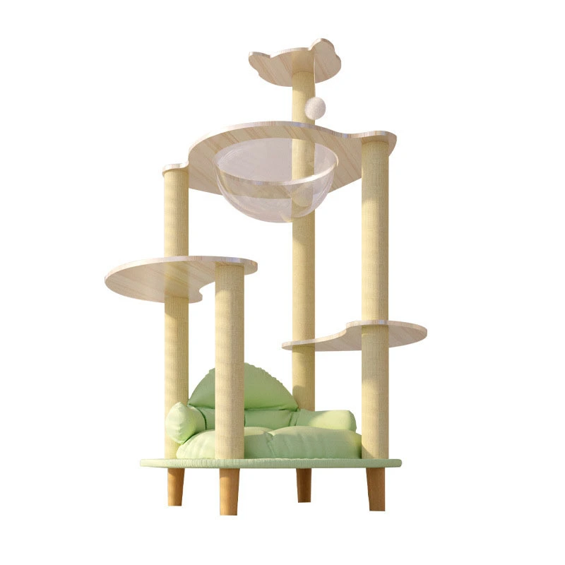 OEM Wholesale Cat Nest Bed House Cat Tree Tower Large Wooden Rack Scratching Post Rack Detachable Occupy No Space 1