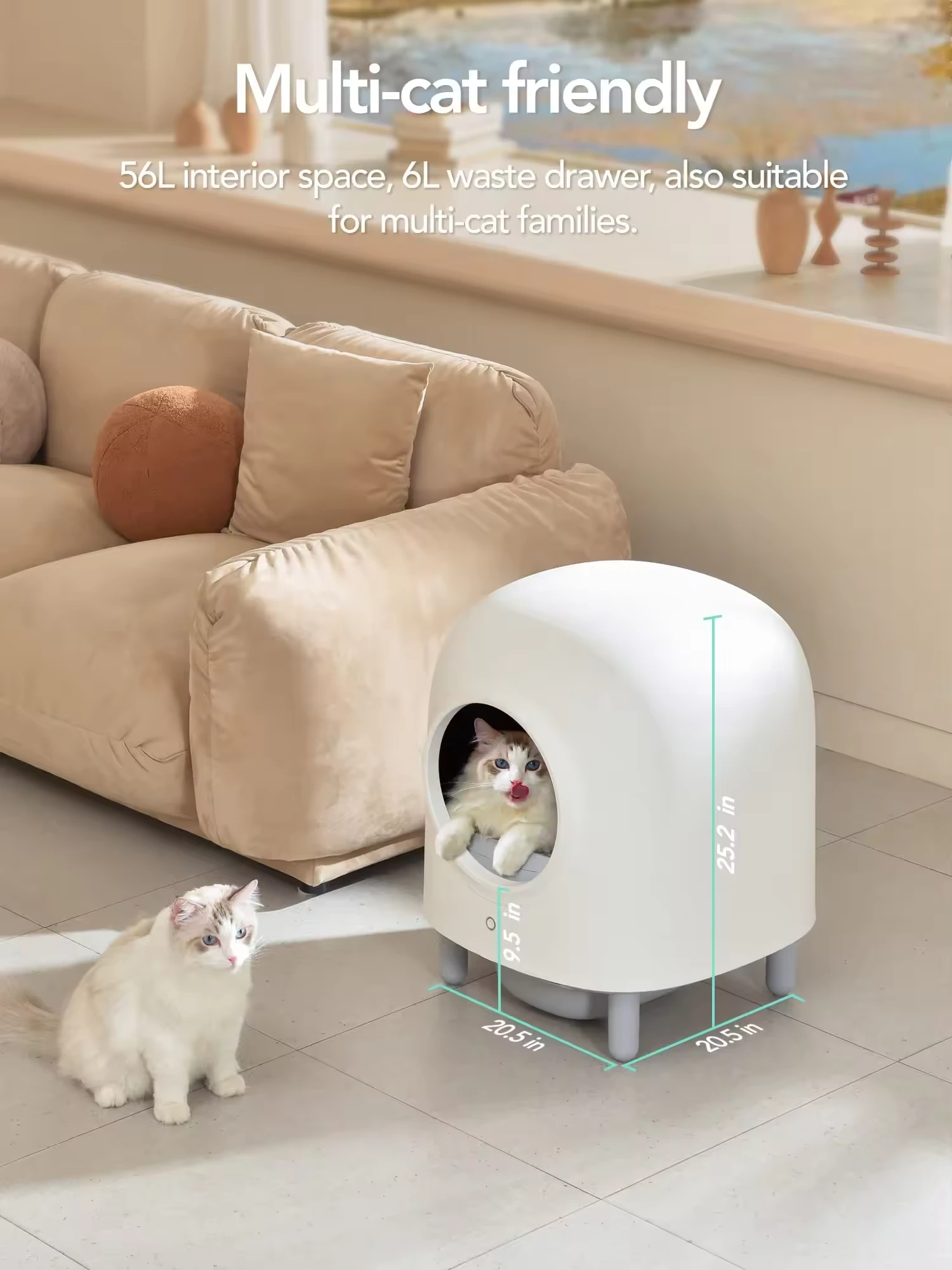 【 G-2】100% Safe Self Cleaning Cat Litter Box Latest Model Automatic Cat Litter Box with APP Control, Odor Removal, Large Space 1