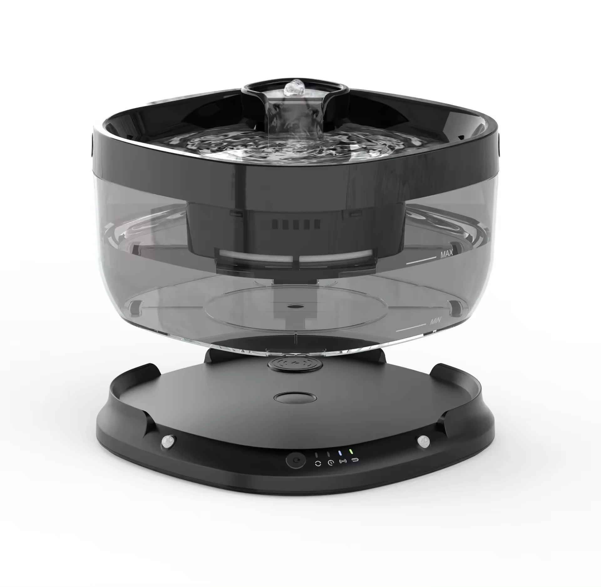 【CYD004】Fuente de agua automática negra para perros y gatos, 7L, gran capacidad, separación de agua, inducción inalámbrica, dispensador inteligente de agua potable para mascotas 1