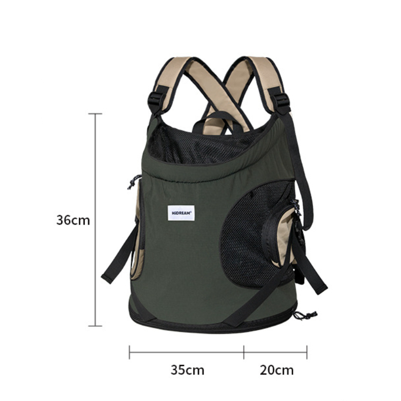 wholesale Dark Green Front hold Tote pet backpack oem  Light weight design carrier bag for pets 1