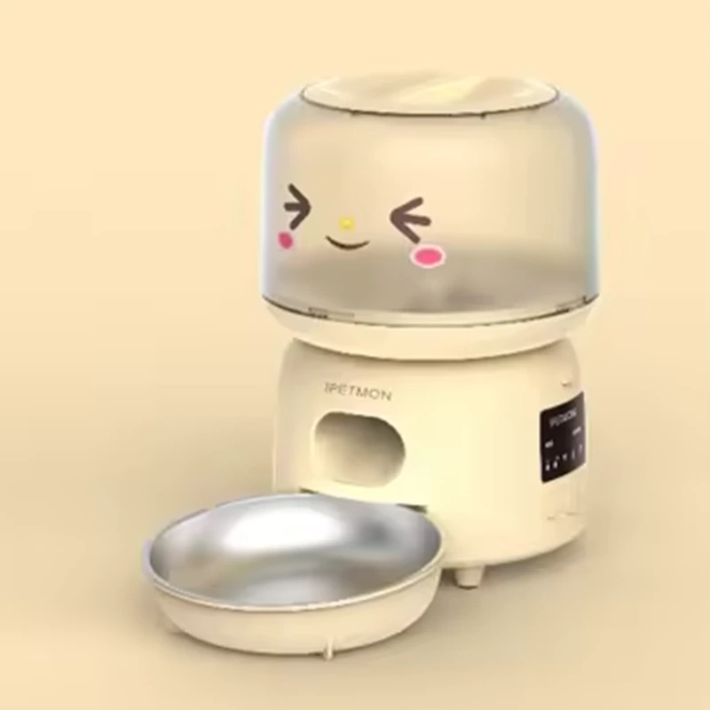 【PTM-301-Beige】comedero automático para perros con control remoto personalizado al por mayor, comederos para mascotas, Wifi, aplicación para teléfono móvil, Alimentador automático para mascotas 1