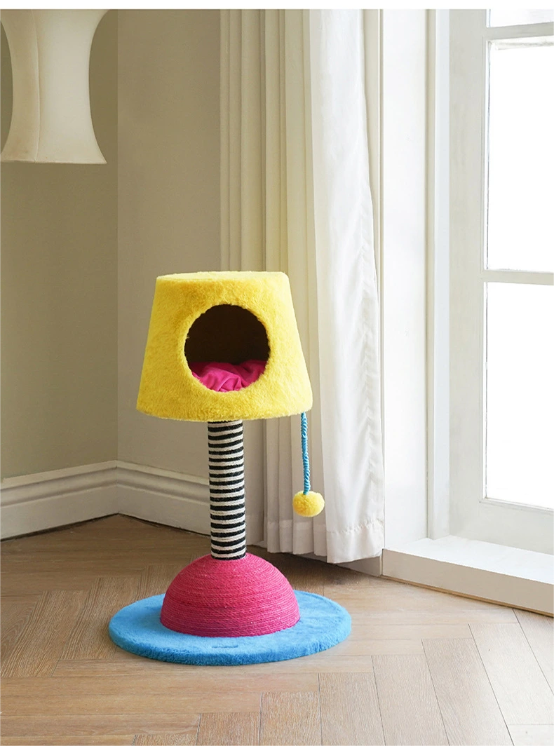 【Z1A00158】 Lámpara de mesa poste rascador para gatos juguetes para gatos marco de escalada para gatos molienda de garras sisal resistente a los rasguños y mordeduras que no se caen suministros de juguetes para gatos con caspa 1