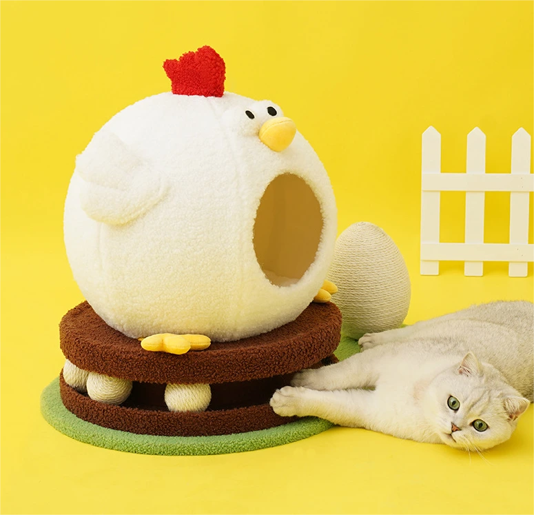【Z1A00080】Chick Style  Summer Cooling Summer Cat House Carousel Toys One All Season Cool Interior 1