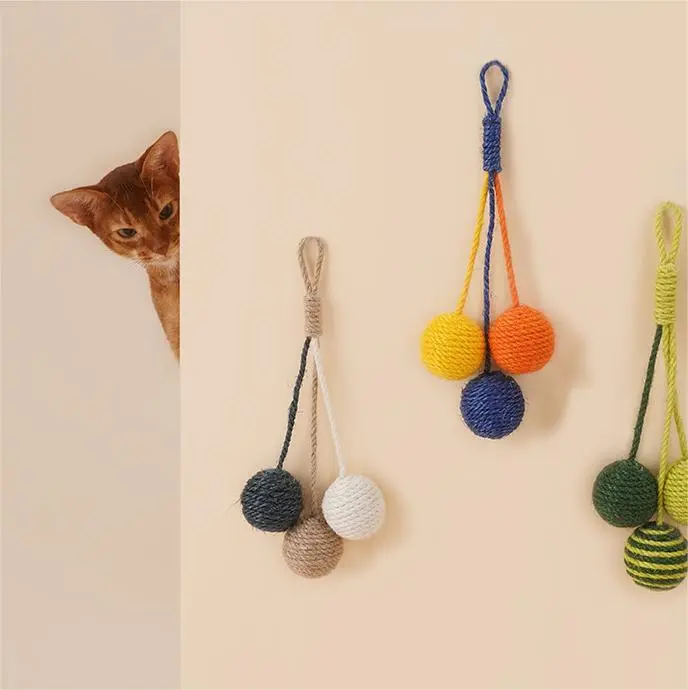 【Z1C00032】Combi Sisal Rope  ball cat toys teaser cat stick bite-resistant catnip ball cat cat toys set cat toys 1
