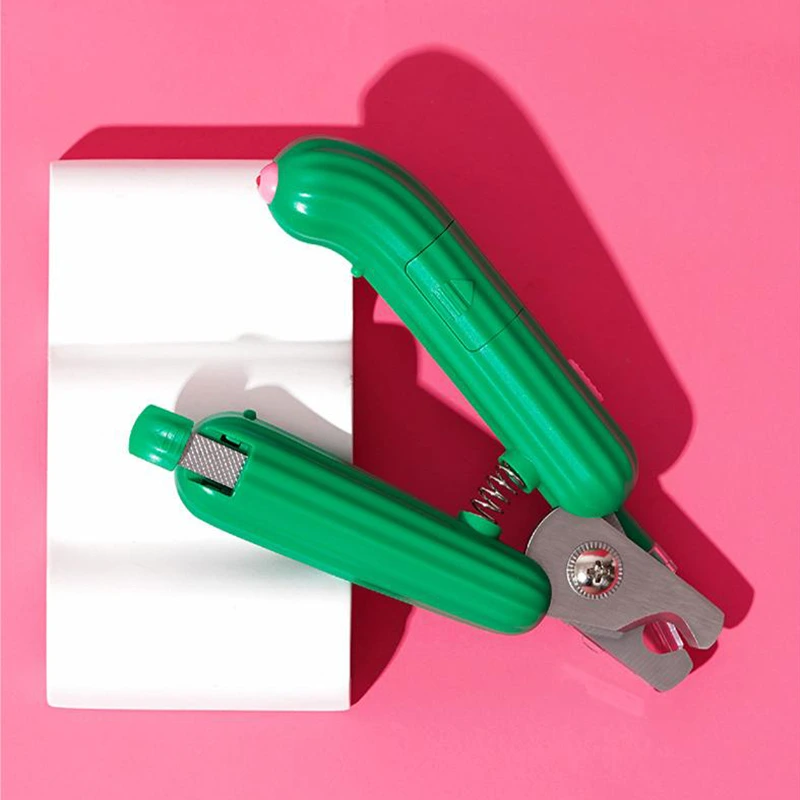 wholesale Cactus led cat nail scissors newbie special dog claw clippers pet nail clipping shine blood line cat cleaning supplies 1