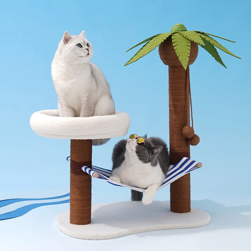 【 Z1A00085】Coconut island cat climbing frame cat nest all-in-one cat scratching post cat claw grinding cat scratching board does not fall off dandruff wear-resistant toys 1