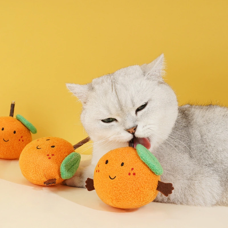 【Z1C00059】Orange Tangerine Mutenkyo Toys Cat Teething Nibbling Teething Stick 1
