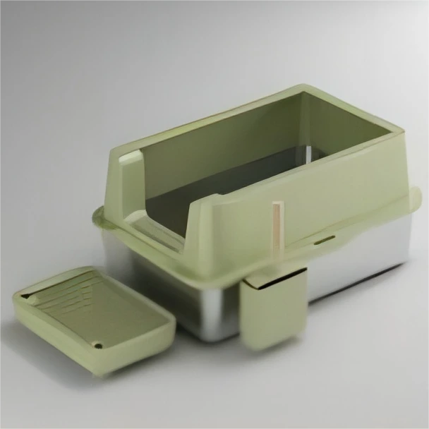 【Open J】Groene open stijl roestvrijstalen kattenbak metalen kattenbak 1