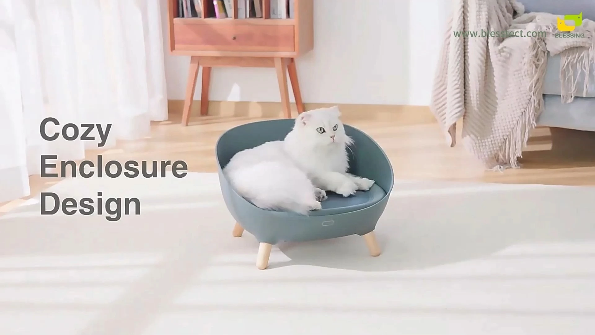 groothandel Intelligent Cozy Cat Dog Pet Sofa Hybride koeling en verwarming App-bediening Smart Pet-bed Krasbestendig Waterafstotend 1