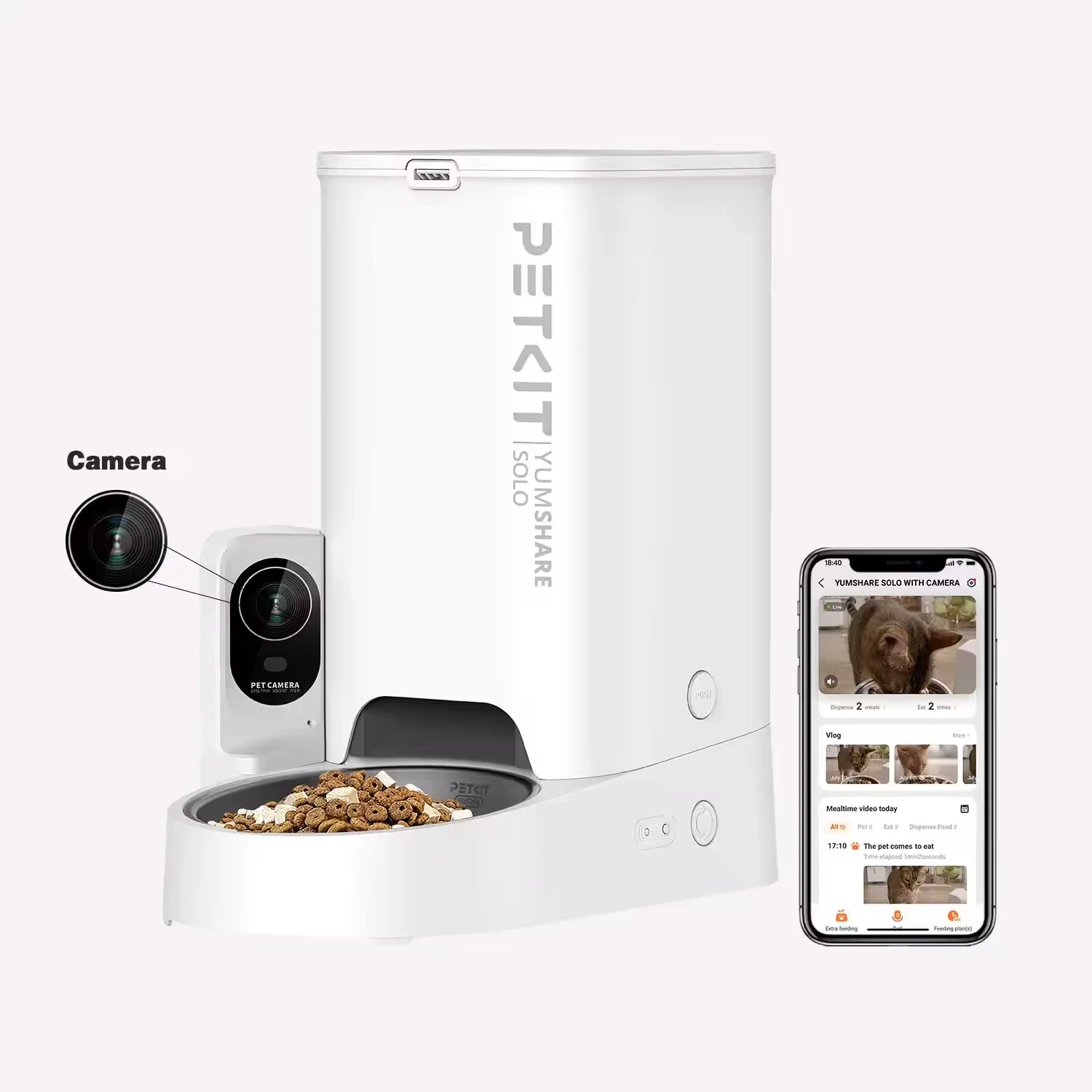 wholesale PETKIT YumShare Solo con cámara Pet Smart Feeder WIFI APP Control 1