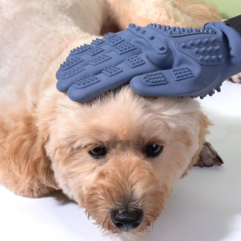 Silicone Gloves Adjustable Wrist Size Velcro Design Gloves Jerking Cat Dog Jerking Hair Gloves Pet Bathing Gloves Five Finger Gloves Cat Dog Massage Gloves 1