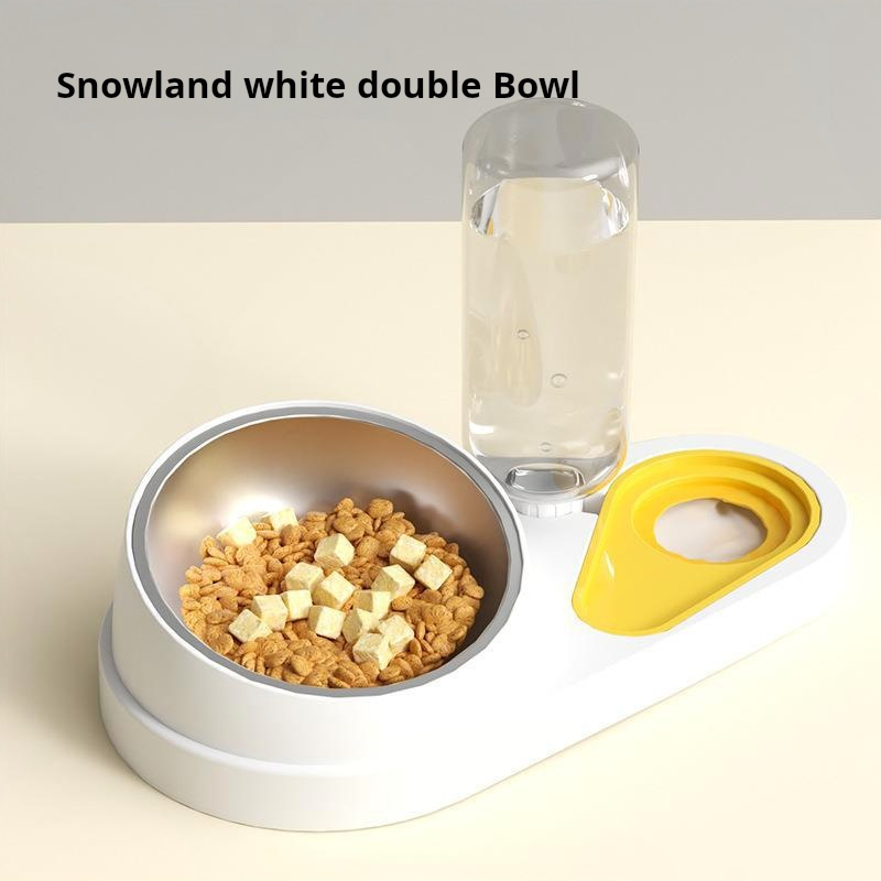 groothandel 3-in-1 voeding & Drinksnacks Alles-in-één voerbak Multifunctionele voerbak Dubbele voerbak Enkele voerbak - witte dubbele voerbak 1