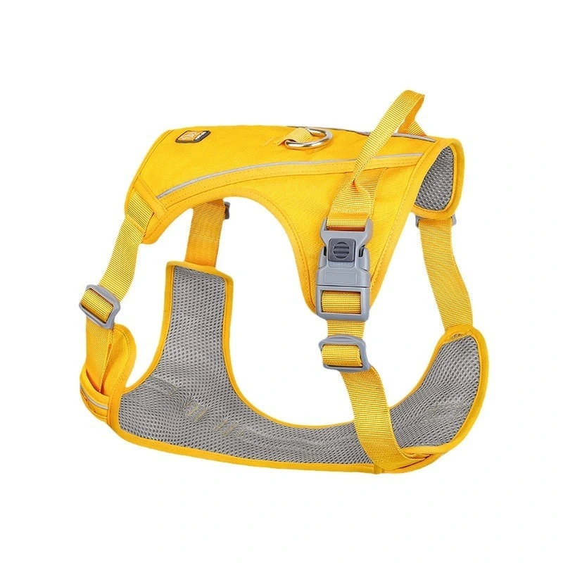Manufacturer OEM Custom Adventure Pet Harness Outdoor Walking Wholesale Comfortable Soft Reflective Dog Harness yellow pet collar pet leashes 1
