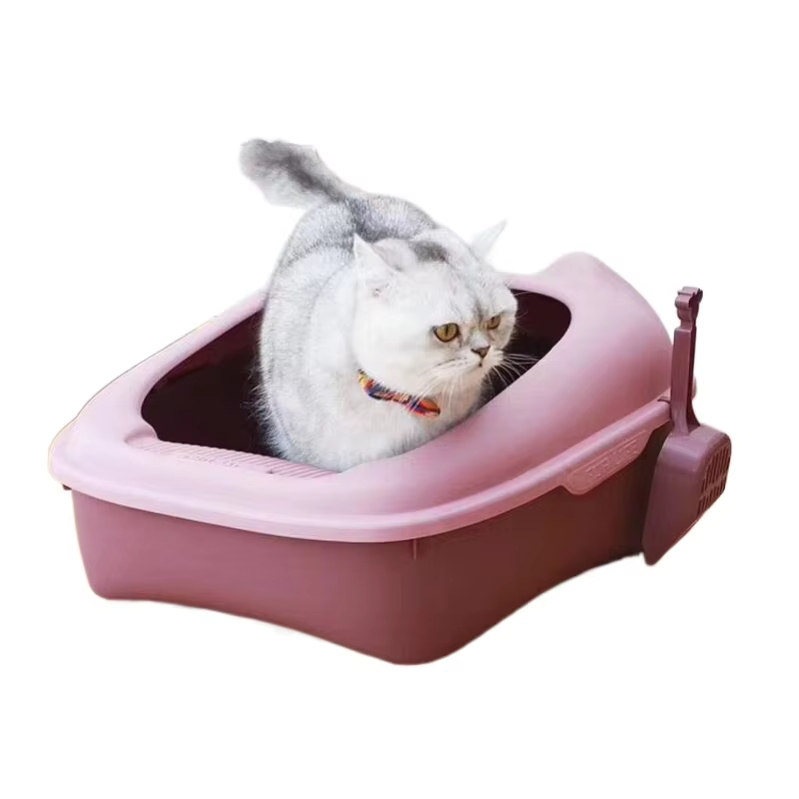 Pink-Wholesale Blessing Semi Enclosed Cat Litter Box Adorable Cat Ear Design for Privacy and Cleanliness in Your Home 1