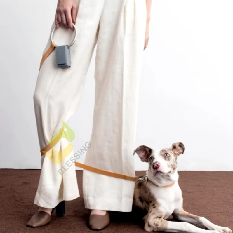 Brown-High Quality Pet Supplies Ring Dog Leash Socialite Style Dog Collar And Leash Set Luxury Leather Leash Dog 1