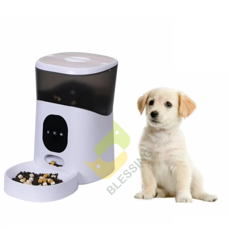 BLESSING Tuya App Control comederos automáticos para mascotas de 5L con grabadora de voz alimentador inteligente para mascotas con Control remoto Wifi 1
