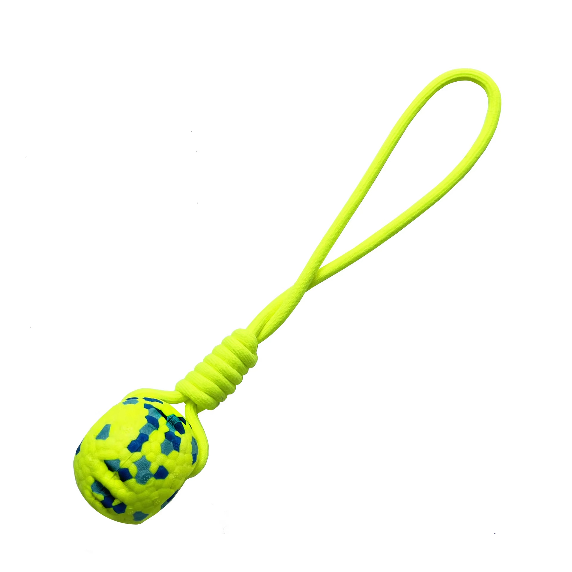 yellow+blue-OEM ETPU Rope Dog Ball Pet Training Toy Resistance to Bite Interactive Pet Toys Dog Chew Toy 1